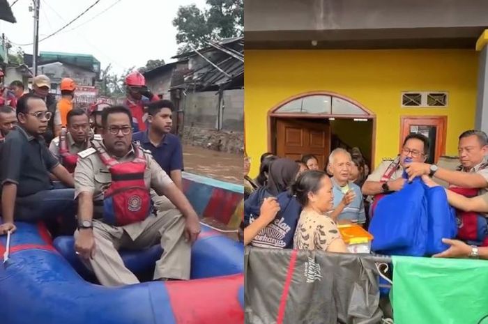 Rano Karno blusukan ke lokasi banjir dan pengungsian di kawasan Bidara Cina.