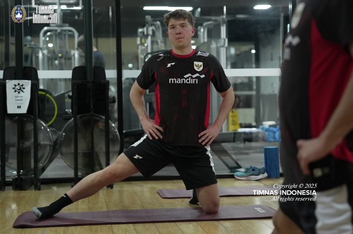 Ole Romeny dalam sesi latihan perdana bersama Timnas Indonesia