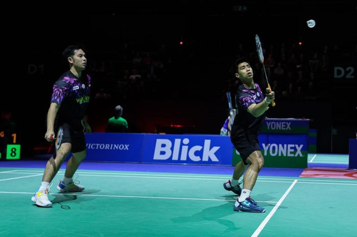 Pasangan ganda putra Indonesia, Sabar Karyaman Gutama/Moh Reza Pahlevi Isfahani, menjaga tradisi lolos perempat final Swiss Open 2025.