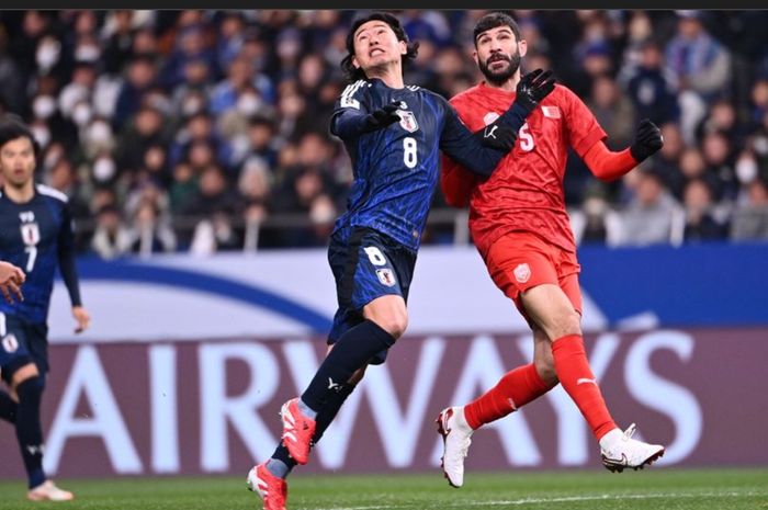 Suasana laga antara Jepang vs Bahrain di matchday ketujuh Kualifikasi Piala Dunia 2026 di Saitama Stadium 2002, Kamis (20/3/2025)