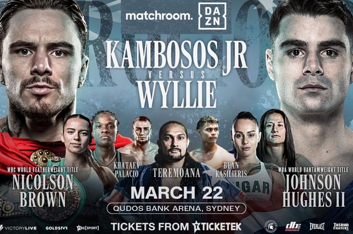 George Kambosos Jr menghadapi Jake Wyllie yang menggantikan petinju Indonesia, Daud Yordan, dalam laga tinju dunia pada Sabtu (22/3/2025) di Sydney.