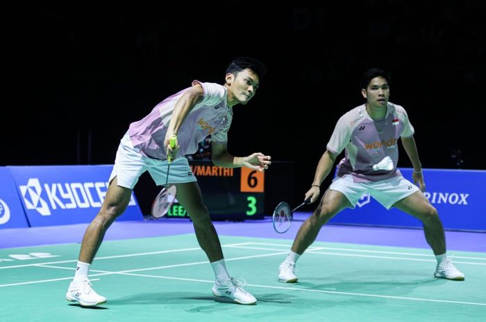 Muhammad Shohibul Fikri/Daniel Marthin harus puas meraih runner-up Swiss Open 2025 setelah keganasan mereka diredam ganda putra Thailand.
