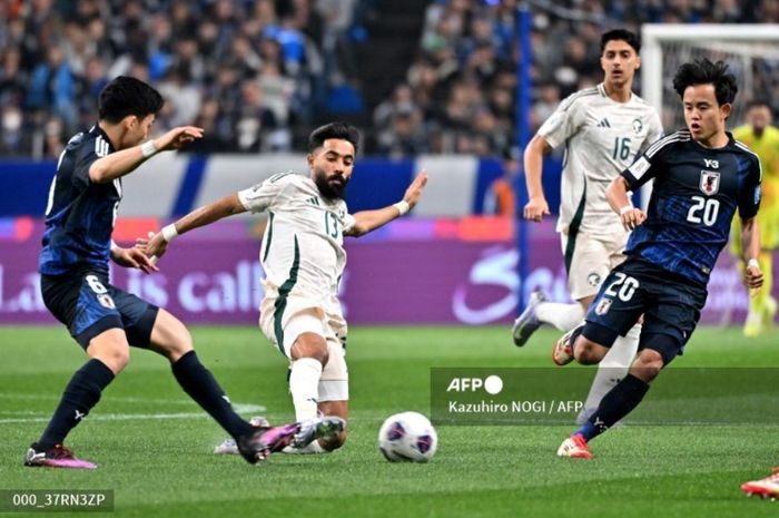 Timnas Jepang berhadapan dengan Timnas Arab Saudi dalam pertandingan kedelapan Grup C putaran tiga Kualifikasi Piala Dunia 2026 zona Asia, Selasa (25/3/2025).
