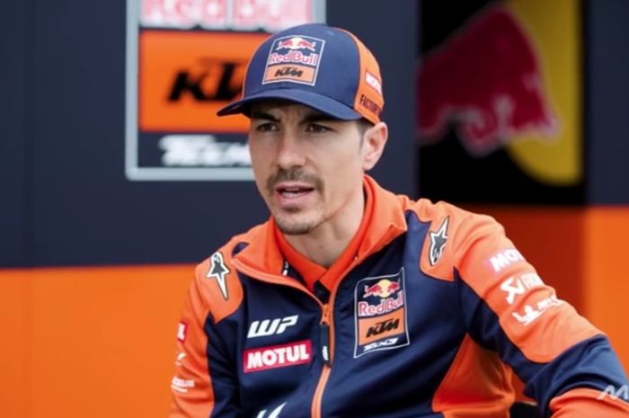 Pembalap KTM Tech3, Maverick Vinales dalam salah satu segmen wawancara MotoGP.