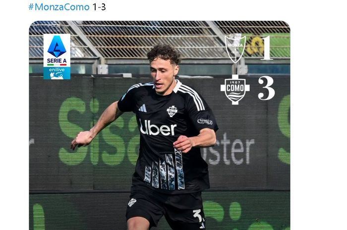 Como dengan mudah mengalahkan tuan rumah Monza 3-1 di pekan ke-31 Liga Italia, Sabtu (5/4/2025) di U-Power Stadium. 