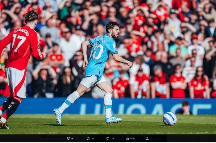 Derbi Manchester pada lanjutan Liga Inggris 2024-2025 berakhir tanpa pemenang.