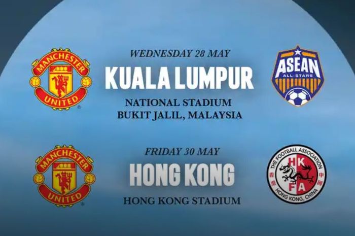 Manchester United akan berkunjung ke Malaysia dan Hong Kong untuk menjalani pertandingan persahabatan dalam agenda tur pra musim.