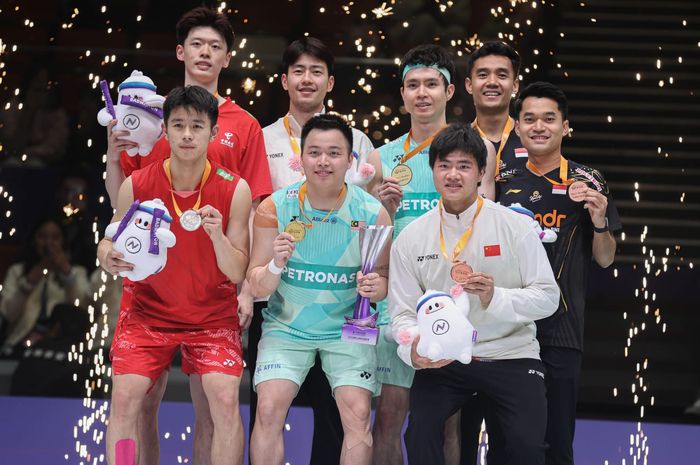 Podium sektor ganda putra pada Kejuaraan Asia 2025. 