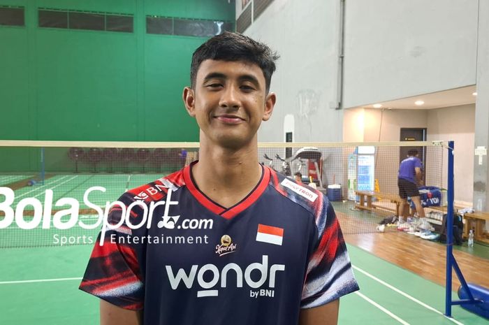Pebulu tangkis tunggal putra Indonesia, Alwi Farhan, di pelatnas Cipayung, Jakarta, Rabu (16/4/2025).