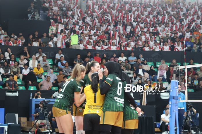 Gresik Petrokimia Pupuk Indonesia dikalahkan Jakarta Pertamina Enduro pada hasil final four Proliga 2025 di Sritex Arena, Solo, Jawa Tengah, Jumat (2/5/2025).