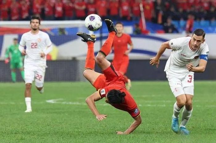 Timnas China saat berhadapan dengan Timnas Indonesia di Kualifikasi Piala Dunia 2026.