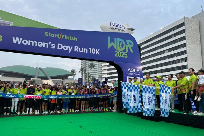 Women's Day Run 10K 2025 yang diselenggarakan di kantor MPR/DPR RI, Senayan, Jakarta, Minggu (4/5/2025).