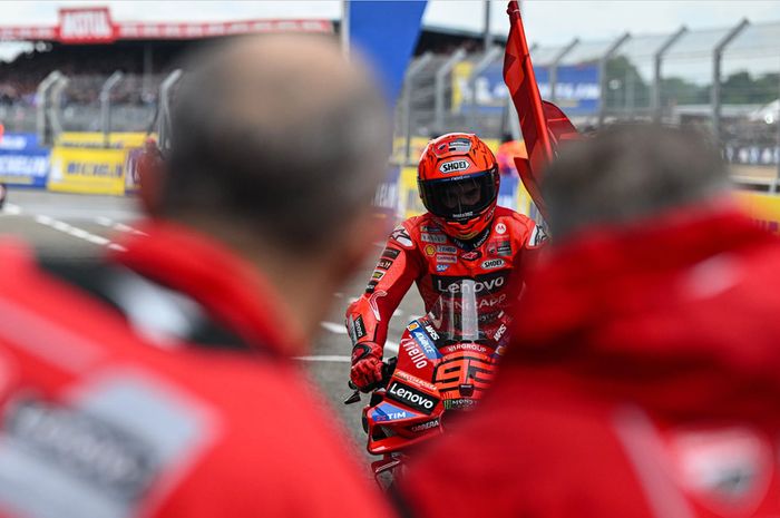 Pembalap Ducati, Marc Marquez, usai menjalani balapan MotoGP Prancis 2025, Minggu (11/5/2025)