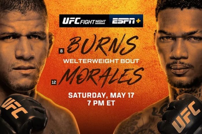 Gilbert Burns kalah KO di ronde pertama dari Michael Morales dalam laga utama UFC Vegas 106, Minggu (18/5/2025) WIB.