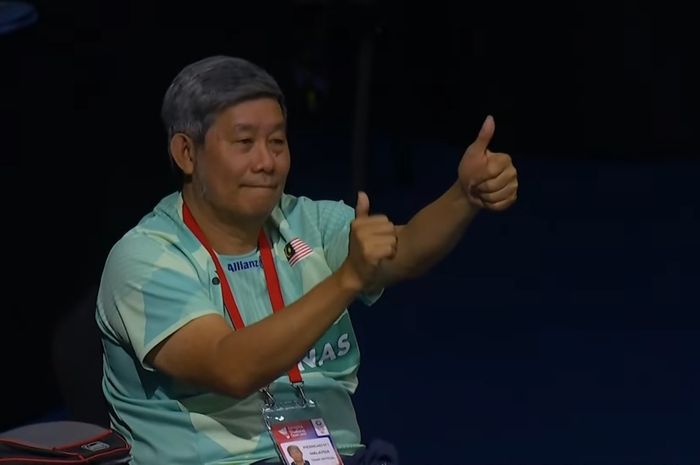 Pelatih ganda putra Malaysia, Herry Iman Pierngadi pada final Thailand Open 2025, di Nimibutr Stadium, Bangkok, Thailand, Minggu (18/5/2025).