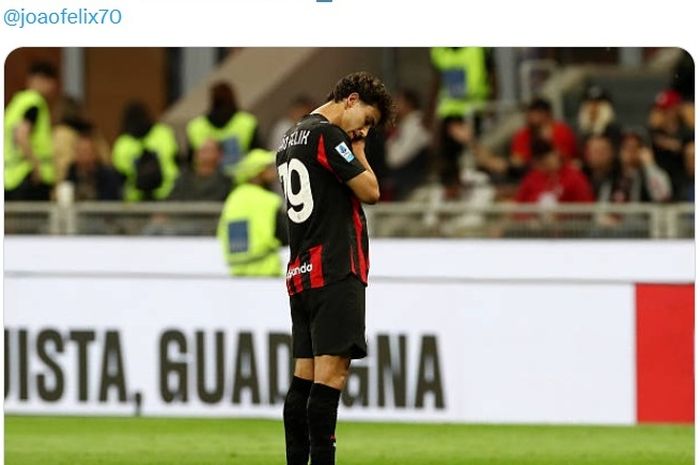 Selebrasi Joao Felix usai menjebol gawang Monza pada laga pemungkas Liga Italia 2024-2025.