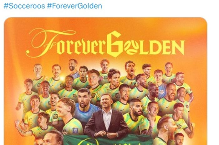 Australia merayakan kesuksesan lolos ke Piala Dunia 2026 lewat akun media sosialnya. 