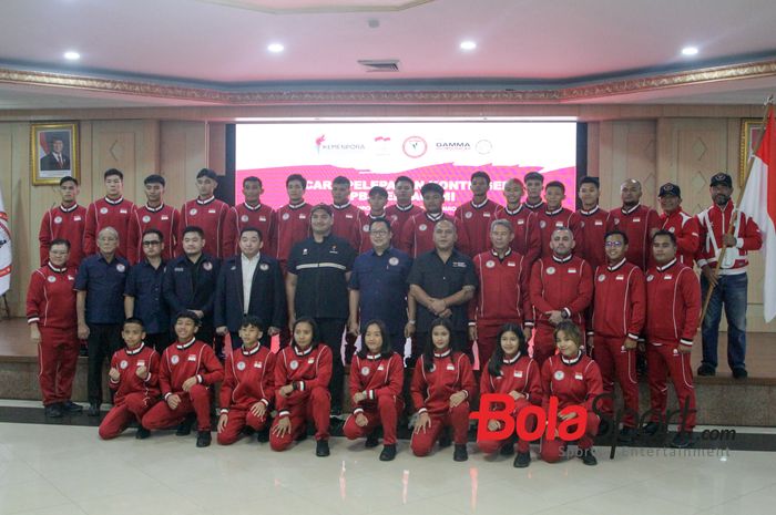 Pelepasan Tim Nasional MMA Indonesia Menuju GAMMA World MMA Championships 2025 dan AMMA YOUTH Championships 2025 di Gedung Kementerian Pemuda dan Olahraga Republik Indonesia, Jakarta, Kamis (12/6/2025). 