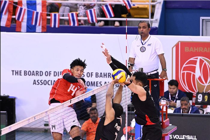 Aksi Farhan Halim ketika membela Indonesia melawan Thailand pada AVC Nations Cup 2025