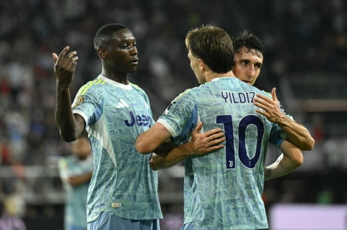 Kenan Yildiz merayakan golnya ke gawang Al Ain pada laga Piala Dunia Klub 2025.