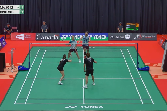 Satu-satunya wakil Indonesia Zachariah Josiahno Sumanti yang berpasangan dengan Catherine Choi di sektor ganda putra kandas pada babak kedua Canada Open 2025.