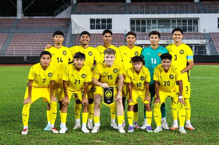 Skuad Timnas U-23 Malaysia saat melakoni laga uji coba jelang tampil di ASEAN Cup U-23 2025.