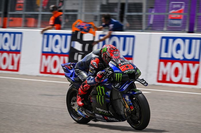 Fabio Quartararo terbantu faktor cuaca di MotoGP Ceko 2025.