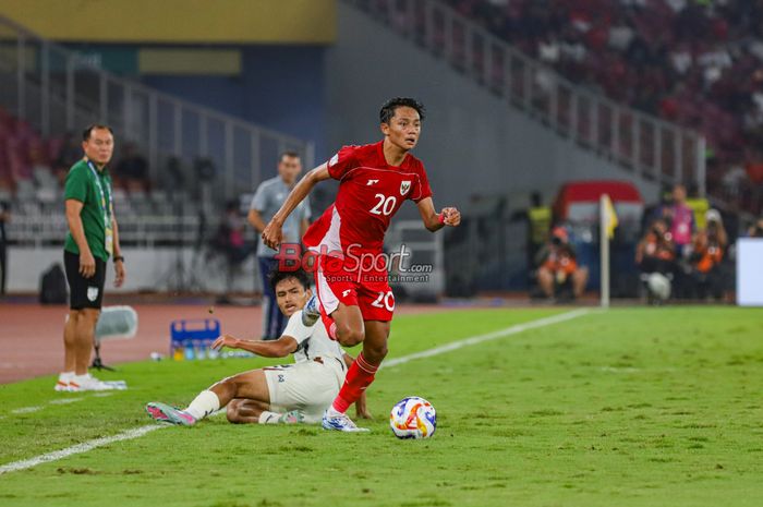 Achmad Maulana (depan) bertekad ukir sejarah baru bersama Timnas u-23 Indonesia dalam laga final ASEAN Cup U-23 2025 lawan Vietnam di SUGBK, Jakarta.