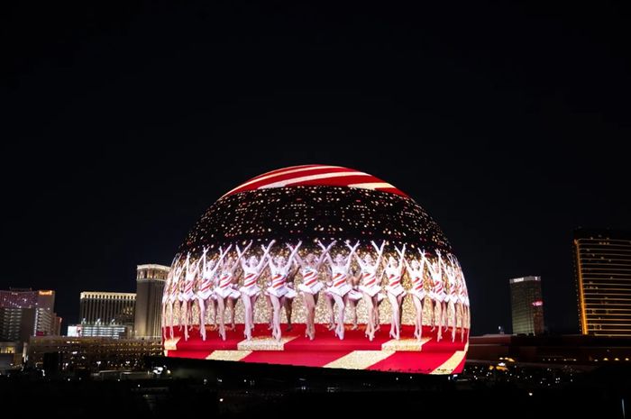 Layar bulat yang unik di The Sphere, Las Vegas, Nevada, Amerika Serikat, ini akan menjadi lokasi pengundian grup Piala Dunia 2026 pada 5 Desember 2025.