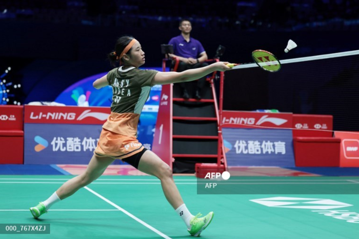 Pebulu tangkis tunggal putri Korea Selatan, An Se-young, keluar sebagai Juara China Masters 2025 setelah bertanding di Shenzhen Arena, Minggu (21/9/2025).