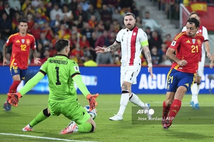 Timnas Spanyol berhasil memetik kemenangan 2-0 atas Georgia dalam lanjutan Kualifikasi Piala Dunia 2026 zona Eropa.