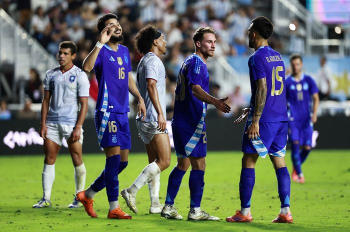 Timnas Argentina memetik kemenangan telak 6-0 atas Puerto Riko dalam laga uji coba pada Rabu (15/10/2025) pagi WIB di Stadion Chase.