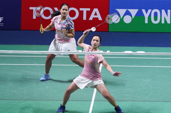 Ganda putri Indonesia, Rachel Allessya Rose/Febi Setianingrum, pada babak 32 besar Thailand Masters 2026, di Bangkok, Thailand, Rabu (28/1/2026).