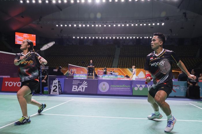 Pasangan ganda campuran Indonesia, Amri Syahnawi/Nita Violina Marwah, pada babak pertama Thailand Masters 2026 di Nimibutr Stadium, Bangkok, Rabu (28/1/2026).