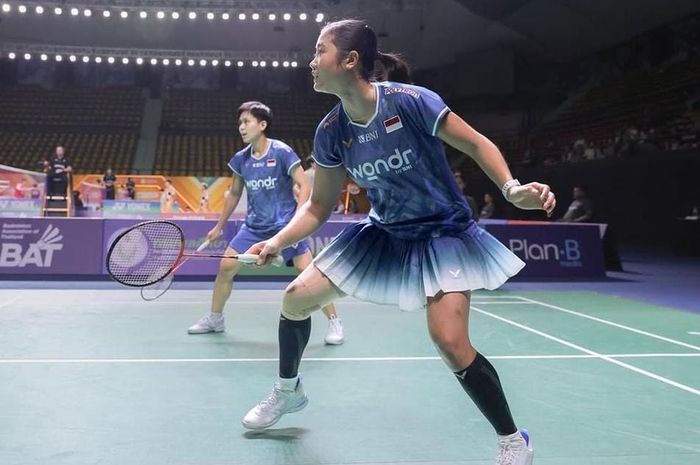 Ganda putri Indonesia, Amallia Cahaya Pratiwi/Siti Fadia Silva Ramadhanti, pada babak perempat final Thailand Masters 2026 di Nimibutr Stadium, Bangkok, Jumat (30/1/2026)