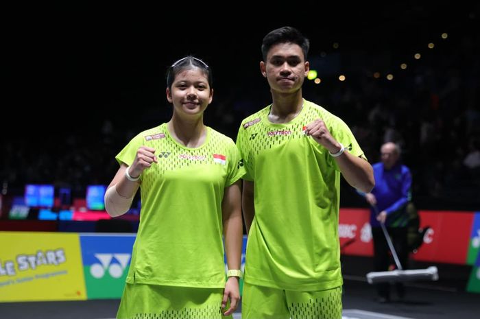 Pose ganda campuran Indonesia, Jafar Hidayatullah/Felisha Alberta Nathaniel Pasaribu usai menang pada babak 32 besar All England Open 2026, Rabu (4/3/2026)