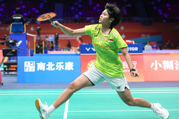 Tunggal putri Indonesia, Thalita Ramadhani Wiryawan, saat tampil pada babak kualifikasi Kejuaraan Asia 2026 di Ningbo, China, 7 April 2026.