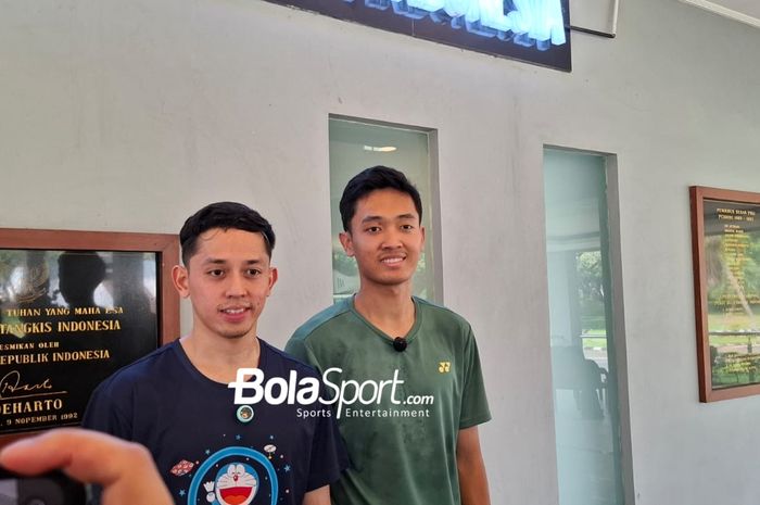 Pasangan ganda putra Indonesia, Muhammad Rayan Ardianto/Daniel Edgar Marvino, di Pelatnas Sibayong, Jakarta, Rabu (8/7/2026).