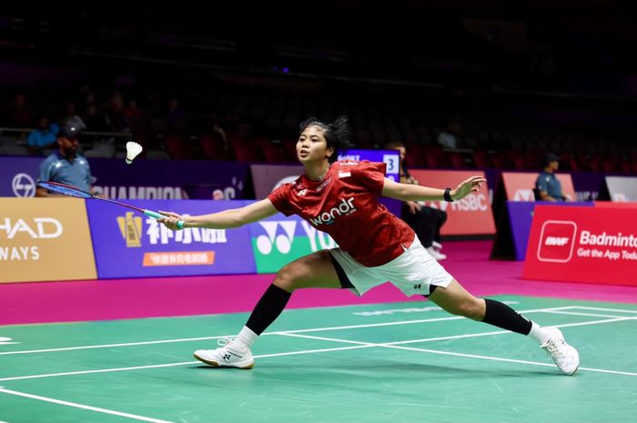 Pebulu tangkis tunggal putri, Thalita Ramadhani Wiryawan, pada babak 64 besar Kejuaraan Dunia 2026  di Indira Gandhi Indoor Stadium, New Delhi, India, Senin (17/8/2026).