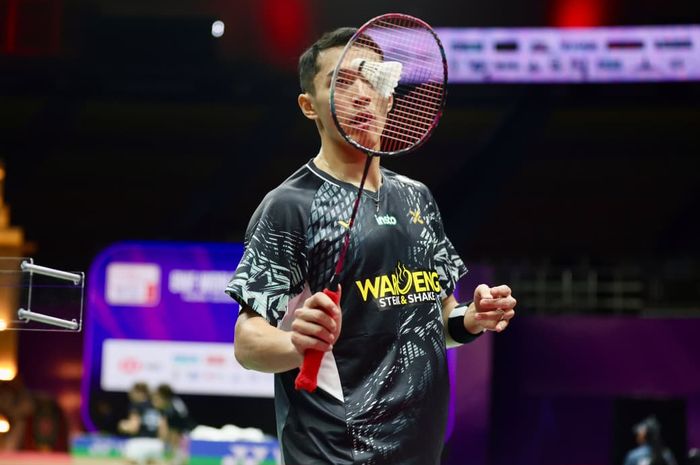 Pebulu tangkis tunggal putra Indonesia, Jonatan Christie, pada babak 32 besar Kejuaraan Dunia 2026  di Indira Gandhi Indoor Stadium, New Delhi, India, Rabu (19/8/2026).
