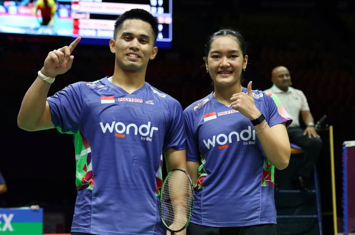 Amri Syahnawi/Nita Violina Marwah memenangi babak perempat final Kejuaraan Dunia 2026 di New Delhi, India, Jumat (21/8/2026).