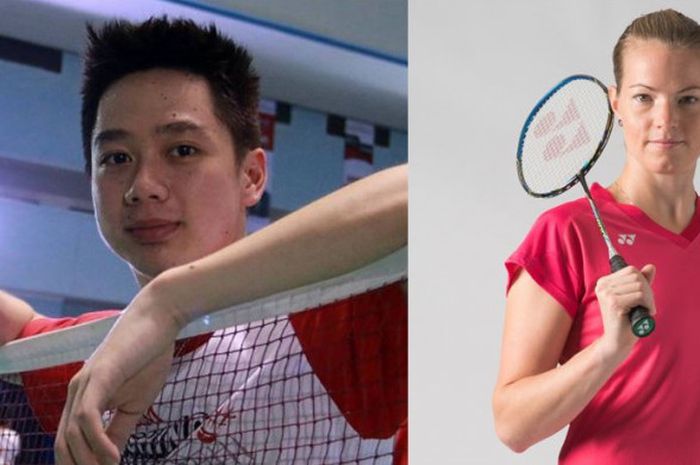 Kevin Sanjaya (kiri) dan Christinna Pedersen (kanan). 