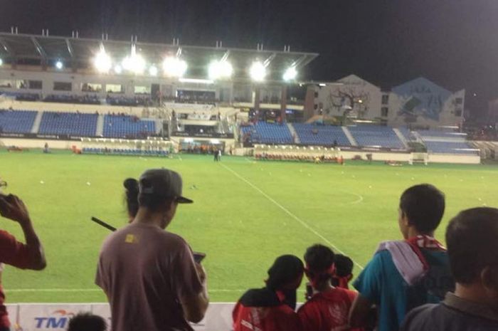 suasana jelang laga vindonesia vs vietnam di stadion selayang, selangor Selasa(22/8/2017)