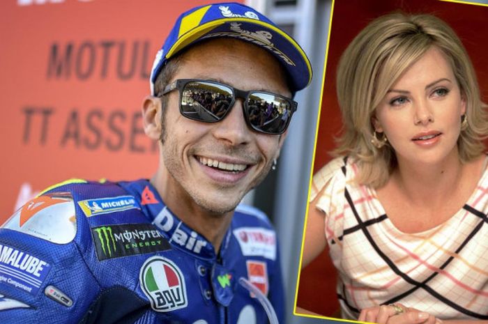 Valentino Rossi sangat senang bila suatu waktu bisa makan malam bersama Charlize Theron.