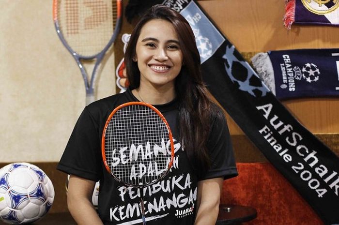 Bellaetrix Manuputty, pebulu tangkis tunggal putri Indonesia saat berkunjung ke Redaksi Tabloid BOLA dan JUARA.net