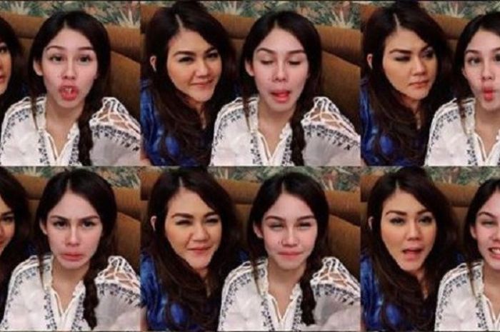 Sissy Prescillia sedang asik foto bersama adiknya.