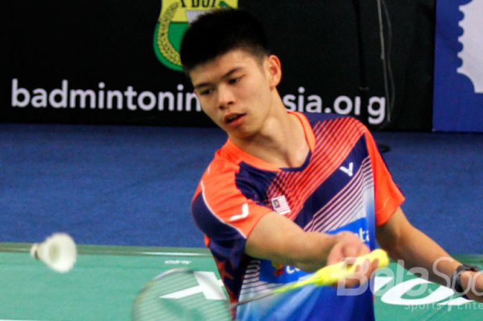 Tunggal putra Malaysia Jun Hao Leong dalam Kejuaraan Dunia Junior 2017.