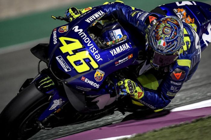 Valentino Rossi saat tes pramusim Qatar di SIrkuit Losail, Qatar, Kamis (1/3/2018).