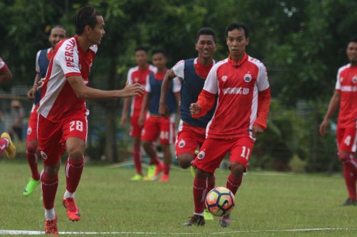 Suasana latihan Persija di Lapangan Sutasoma Halim, Jumat (5/1/2018)