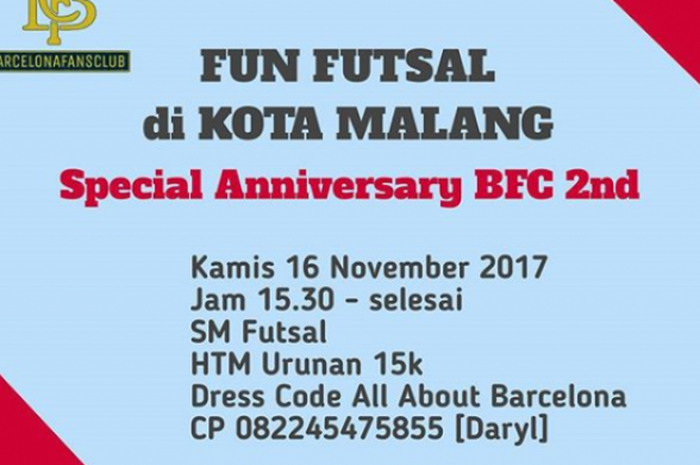 fans Barcelona id adakan fun futsal di kota Malang